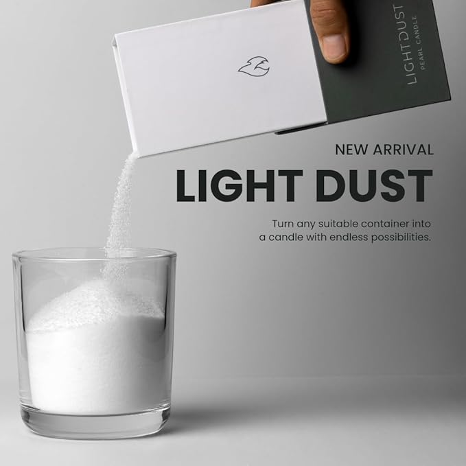 Light Dust Pearl White Refillable Powder Candle – 500g Unscented