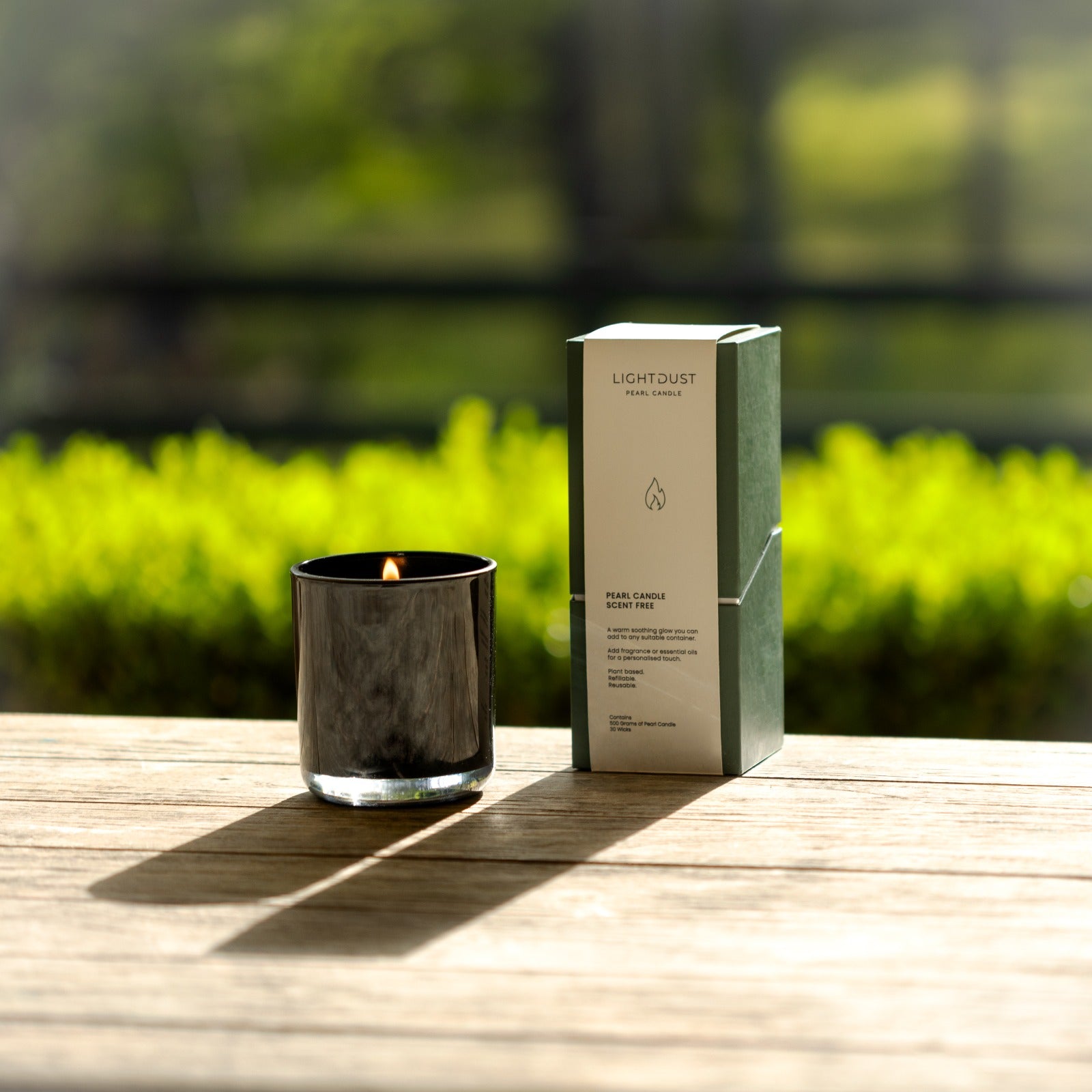 Light Dust Pearl Black Refillable Powder Candle 500g Unscented