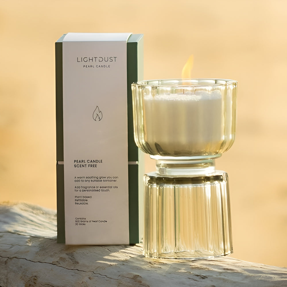 Light Dust Pearl White Refillable Candle